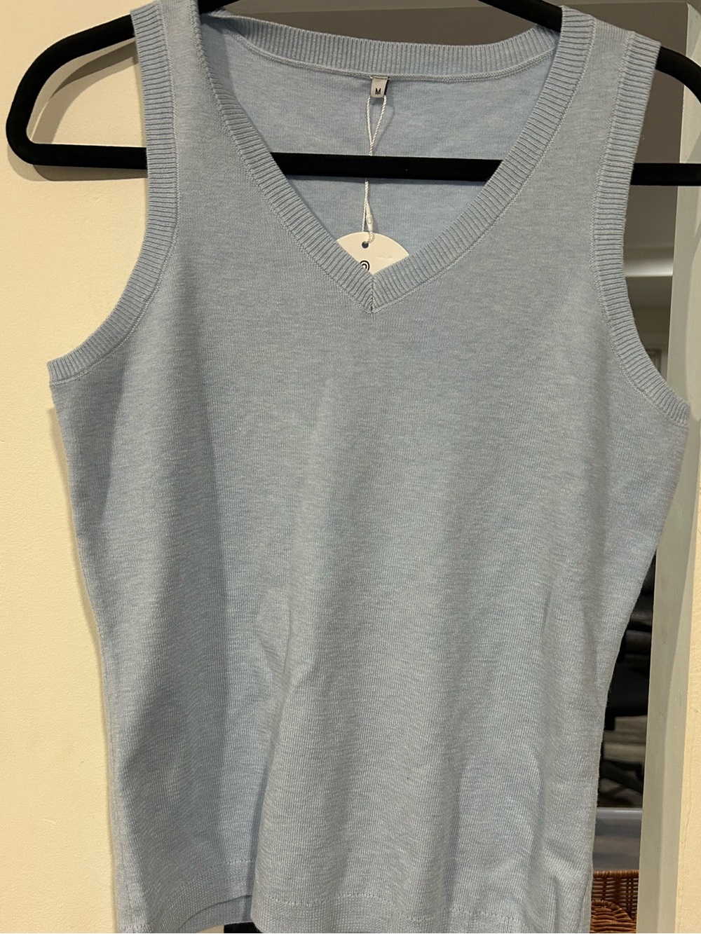 Women's V-Neck Sleeveless Knit Tank - Light Blue